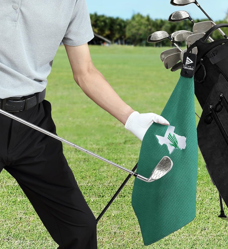 Playing It Forward Magnetic Golf Towel North Texas University - Waffle Weave Microfiber Towel with Ultra Strong Magnet & Clip for Secure Hold on Golf Bags & Cart - Ideal for Clubs & Accessories by - Image 5